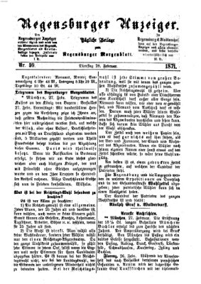 Regensburger Anzeiger Dienstag 28. Februar 1871