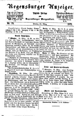 Regensburger Anzeiger Montag 20. März 1871