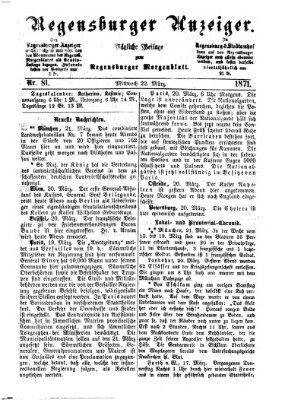 Regensburger Anzeiger Mittwoch 22. März 1871