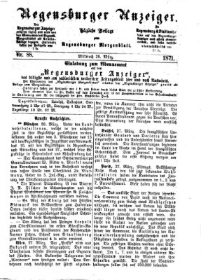 Regensburger Anzeiger Mittwoch 29. März 1871