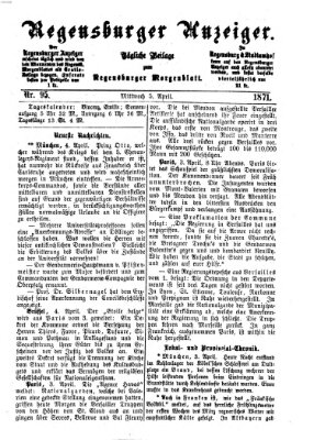 Regensburger Anzeiger Mittwoch 5. April 1871