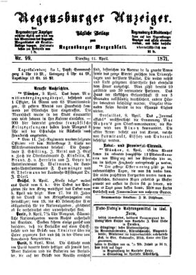 Regensburger Anzeiger Dienstag 11. April 1871