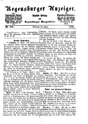 Regensburger Anzeiger Mittwoch 12. April 1871