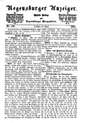 Regensburger Anzeiger Dienstag 18. April 1871