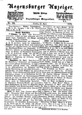 Regensburger Anzeiger Dienstag 25. April 1871