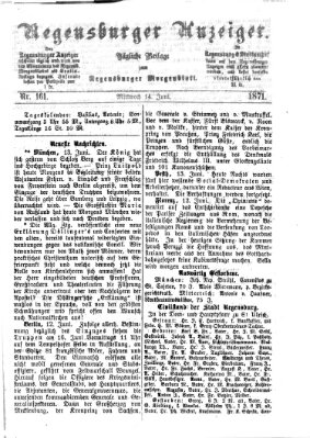 Regensburger Anzeiger Mittwoch 14. Juni 1871