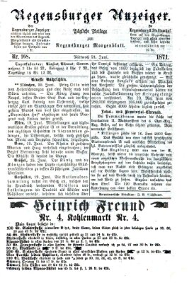 Regensburger Anzeiger Mittwoch 21. Juni 1871