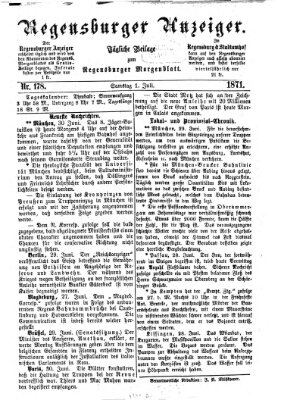 Regensburger Anzeiger Samstag 1. Juli 1871