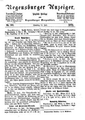 Regensburger Anzeiger Samstag 15. Juli 1871