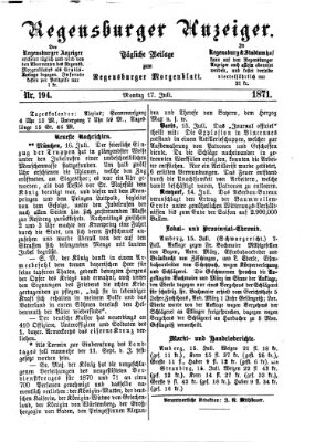 Regensburger Anzeiger Montag 17. Juli 1871