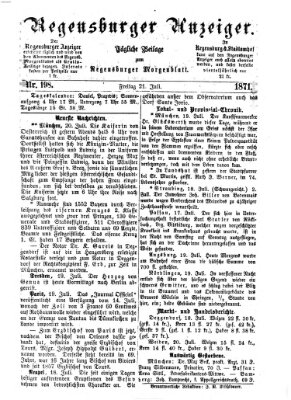 Regensburger Anzeiger Freitag 21. Juli 1871