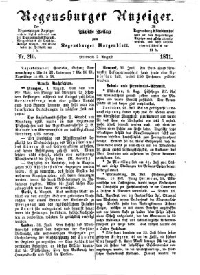 Regensburger Anzeiger Mittwoch 2. August 1871