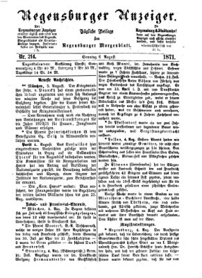 Regensburger Anzeiger Sonntag 6. August 1871