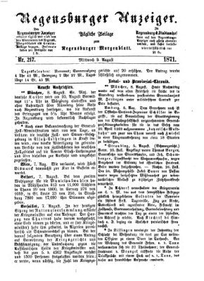 Regensburger Anzeiger Mittwoch 9. August 1871