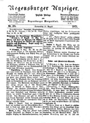 Regensburger Anzeiger Donnerstag 10. August 1871