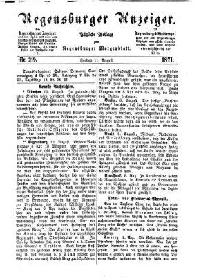 Regensburger Anzeiger Freitag 11. August 1871