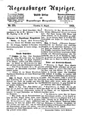 Regensburger Anzeiger Dienstag 15. August 1871