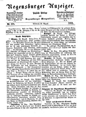 Regensburger Anzeiger Mittwoch 30. August 1871