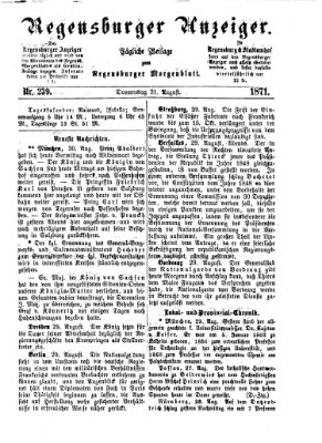 Regensburger Anzeiger Donnerstag 31. August 1871