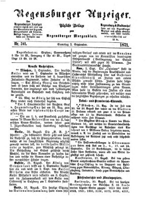 Regensburger Anzeiger Samstag 2. September 1871