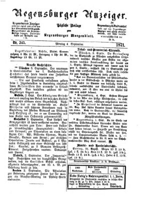 Regensburger Anzeiger Montag 4. September 1871