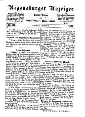 Regensburger Anzeiger Dienstag 5. September 1871