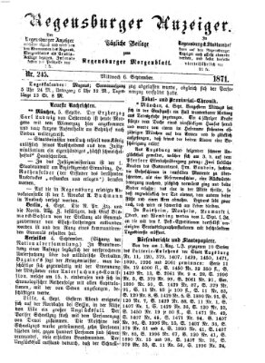 Regensburger Anzeiger Mittwoch 6. September 1871