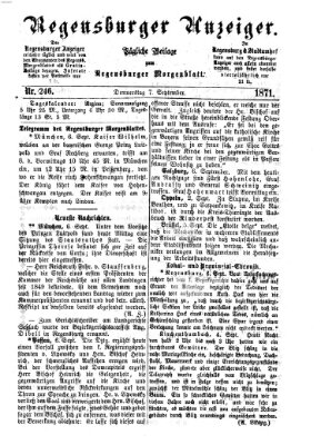 Regensburger Anzeiger Donnerstag 7. September 1871