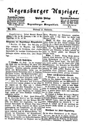 Regensburger Anzeiger Mittwoch 13. September 1871