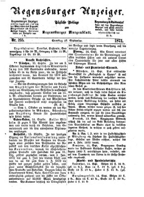 Regensburger Anzeiger Samstag 16. September 1871