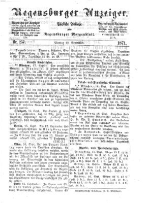 Regensburger Anzeiger Montag 18. September 1871