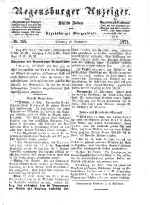 Regensburger Anzeiger Dienstag 19. September 1871