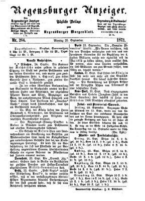 Regensburger Anzeiger Montag 25. September 1871