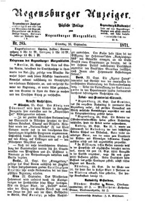 Regensburger Anzeiger Dienstag 26. September 1871