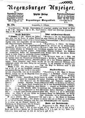 Regensburger Anzeiger Donnerstag 5. Oktober 1871