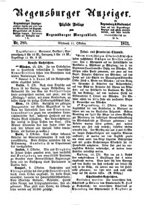 Regensburger Anzeiger Mittwoch 11. Oktober 1871