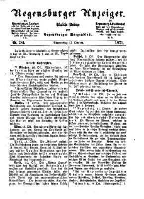 Regensburger Anzeiger Donnerstag 12. Oktober 1871