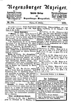 Regensburger Anzeiger Montag 16. Oktober 1871