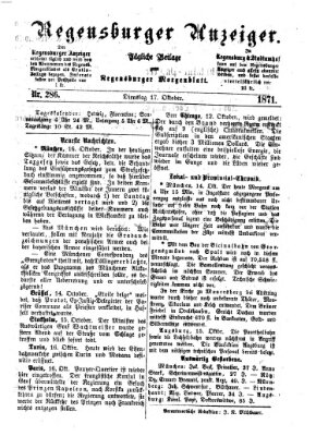 Regensburger Anzeiger Dienstag 17. Oktober 1871