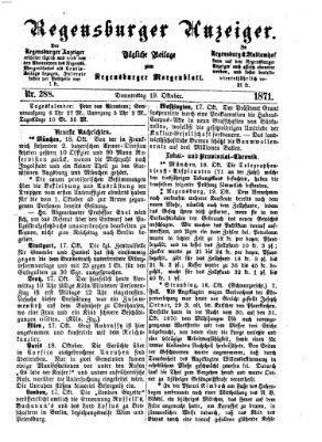 Regensburger Anzeiger Donnerstag 19. Oktober 1871