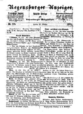 Regensburger Anzeiger Freitag 20. Oktober 1871