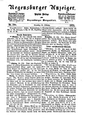 Regensburger Anzeiger Samstag 21. Oktober 1871