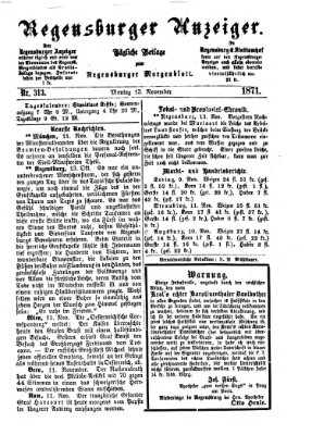 Regensburger Anzeiger Montag 13. November 1871