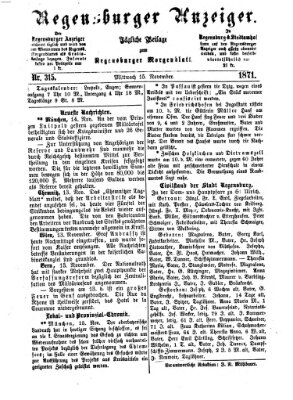 Regensburger Anzeiger Mittwoch 15. November 1871