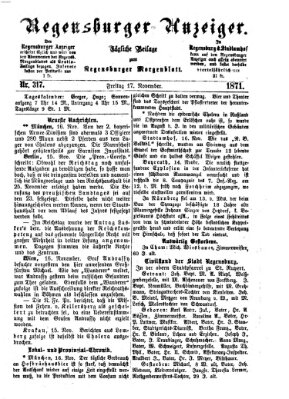 Regensburger Anzeiger Freitag 17. November 1871