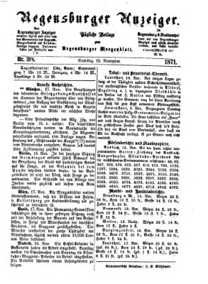 Regensburger Anzeiger Samstag 18. November 1871