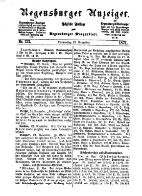 Regensburger Anzeiger Donnerstag 23. November 1871