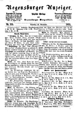 Regensburger Anzeiger Samstag 25. November 1871