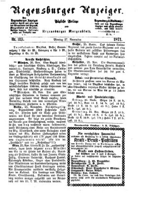 Regensburger Anzeiger Montag 27. November 1871