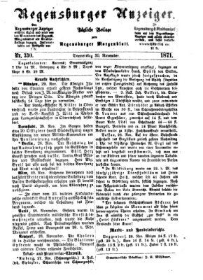 Regensburger Anzeiger Donnerstag 30. November 1871